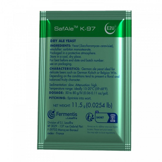 Levure fermentis - SafAle K-97 - 11,5 g